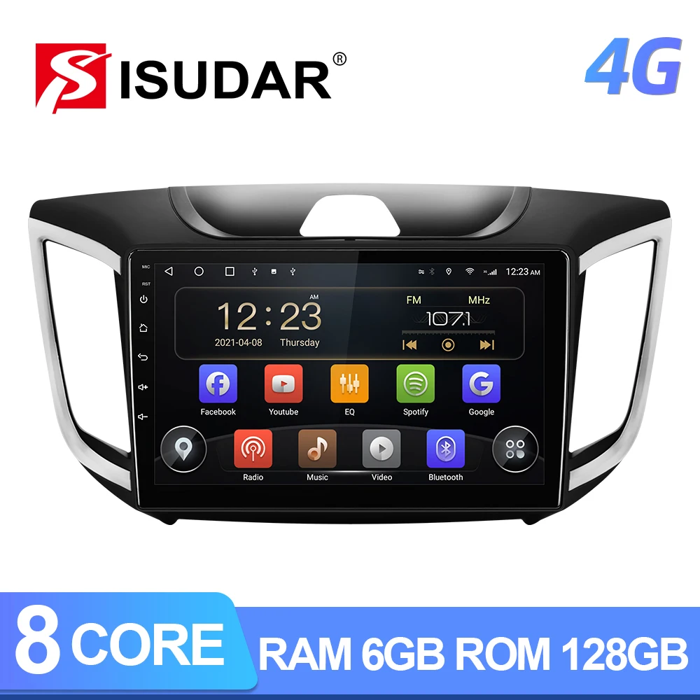 Автомобильный радиоприемник ISUDAR T72 4G Android для Hyundai/IX25/Creta 2015 2020 HD 1280*720