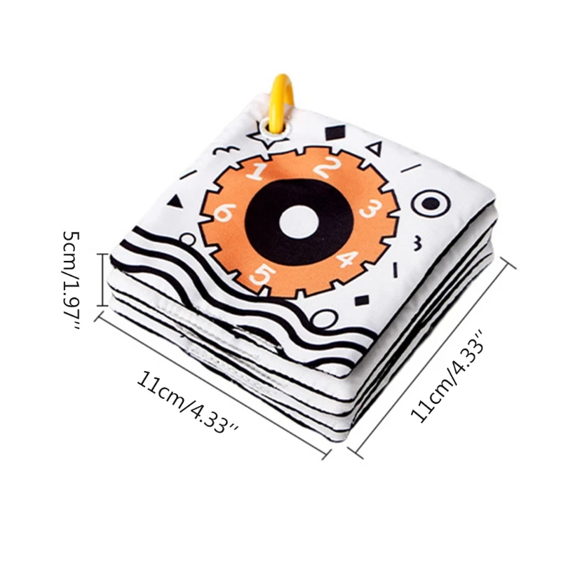 

Sensory Book Crinkle Book Black & White Cloth Book Learning Crawling & Exploring Interactive Tearproof Toy Baby Favorite