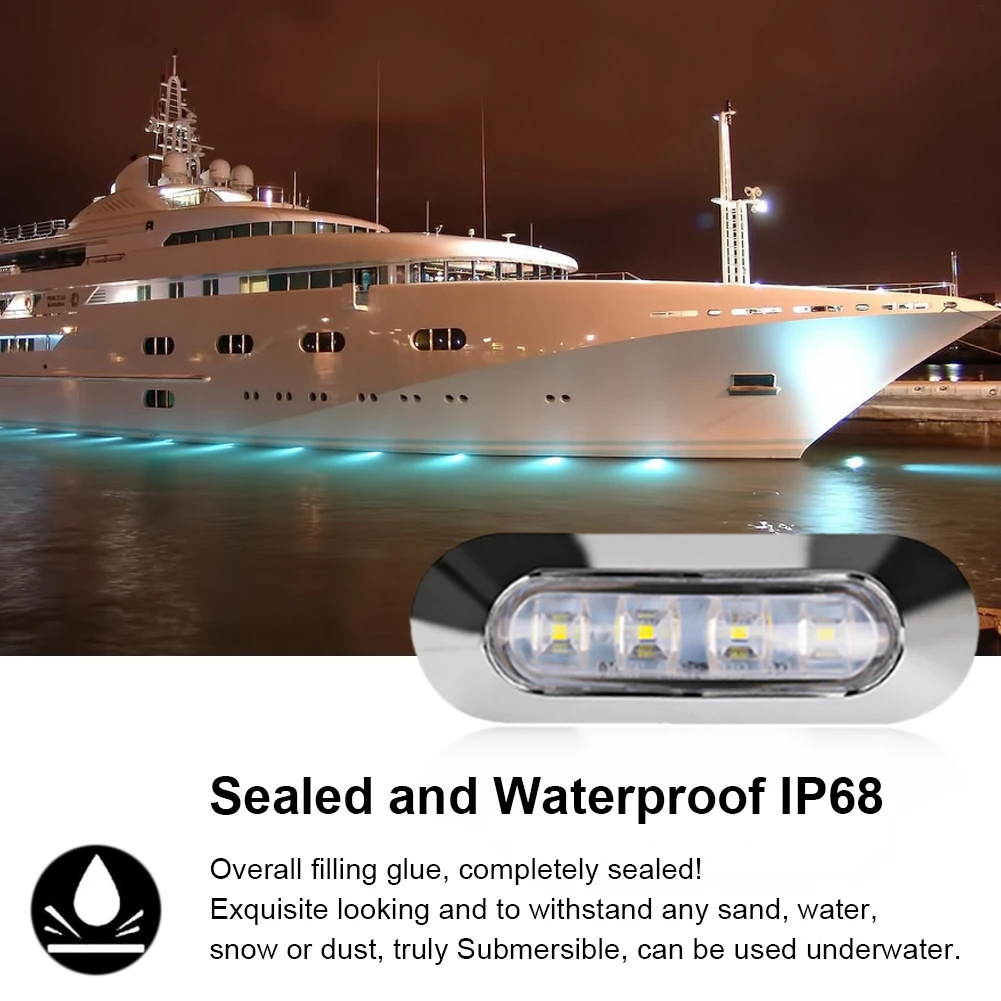 

2 шт. подсветсветильник для морской лодки светодиодная Подвесная лампа ABS Белая светодиодная лампа аксессуары для лодки яхты белый задсвети...