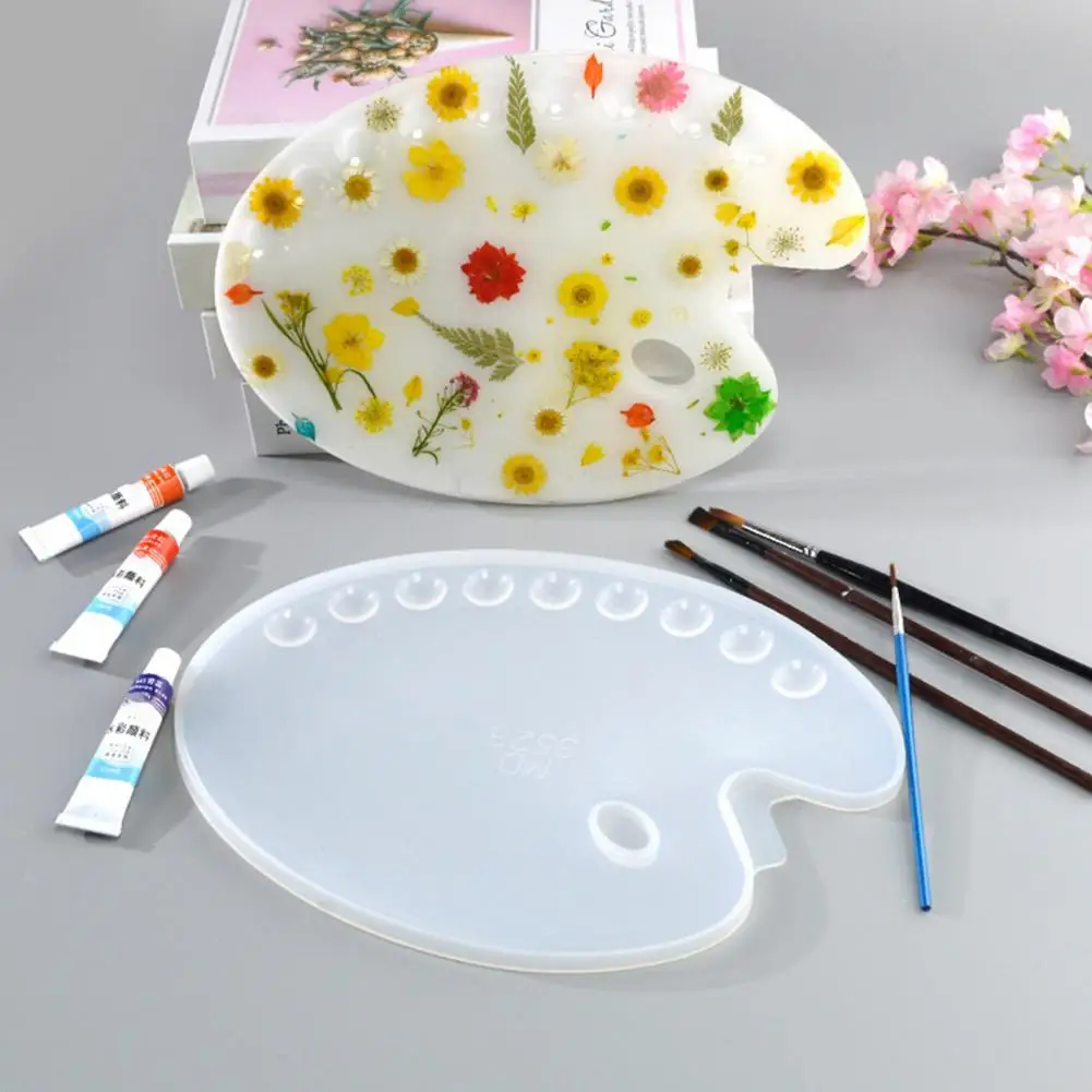 

Paint Palette Mold DIY Non-Stick Oval Shape Bath Bomb Resin Casting Mold for Home