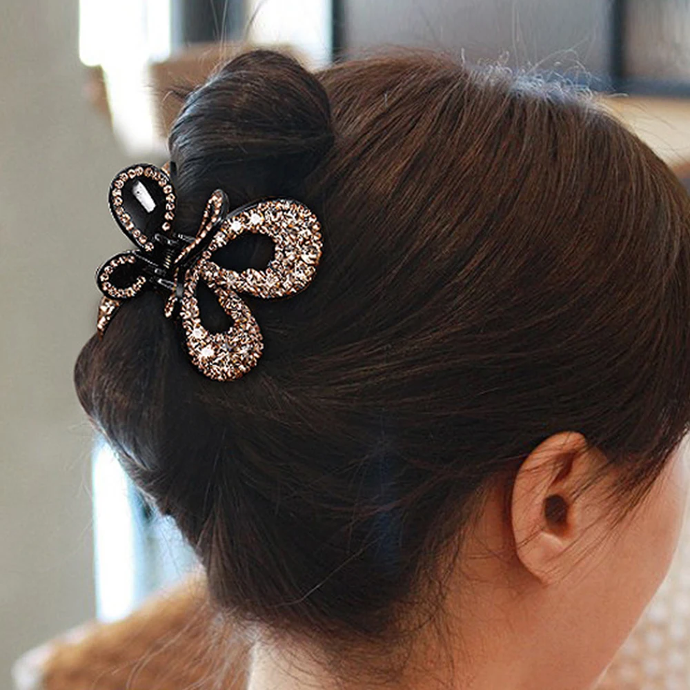 Новинка Женская Винтажная заколка для волос с бабочкой элегантная Заколка краб