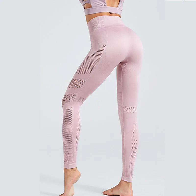 

NORMOV Women Fitness Leggings High Waist Push Up Hollow Out Jeggings Spandex Breathable Workout Leggins Casual Femme Leggings