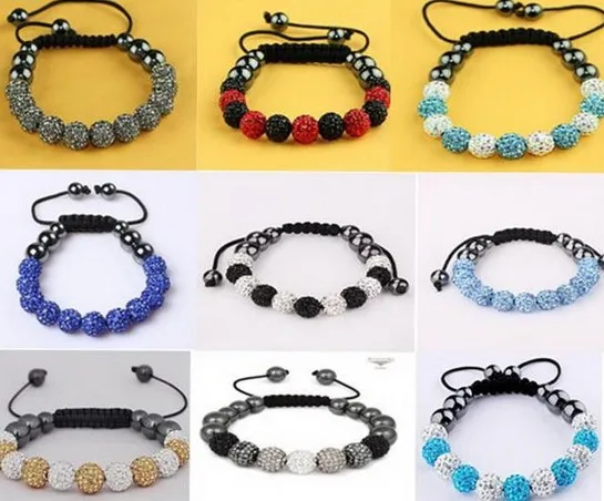 

Free shipping YMNHDFSA Best micro pave CZ Disco Ball Beads Bracelet fasion wo Gift jewelry h4534 crystal