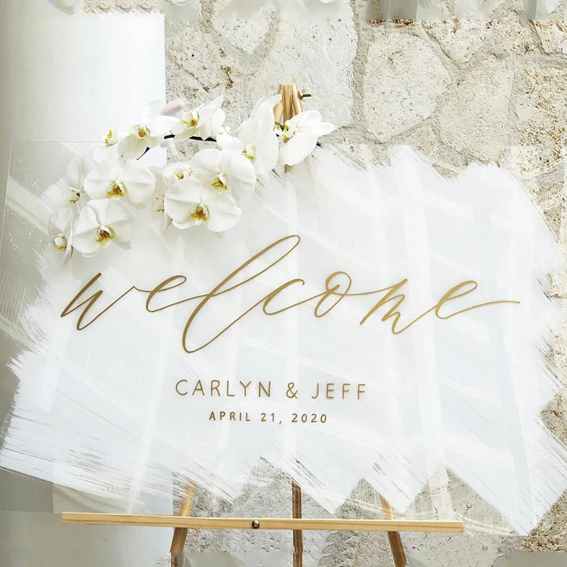 Оргстекл Свадебный знак приветствия на заказ акриловый вход альбом для