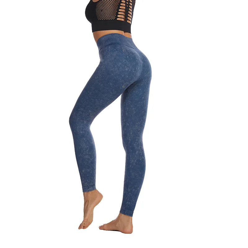 

Shi Nuoxuan Sports Tights Denim Fitness Sports Yoga Women's Pants High Waist Slim Yoga Clothes