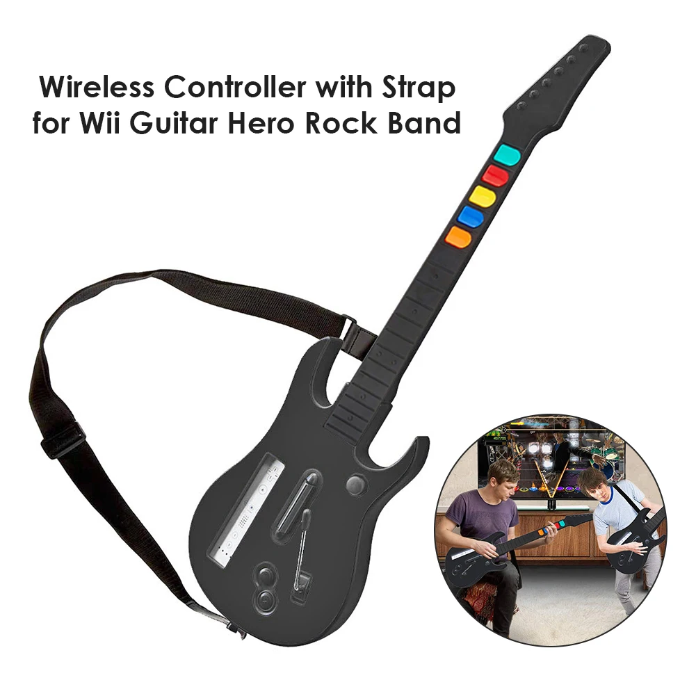 Беспроводной контроллер с регулируемым ремешком для игр Wii Guitar Hero Rock Band 2 3 |