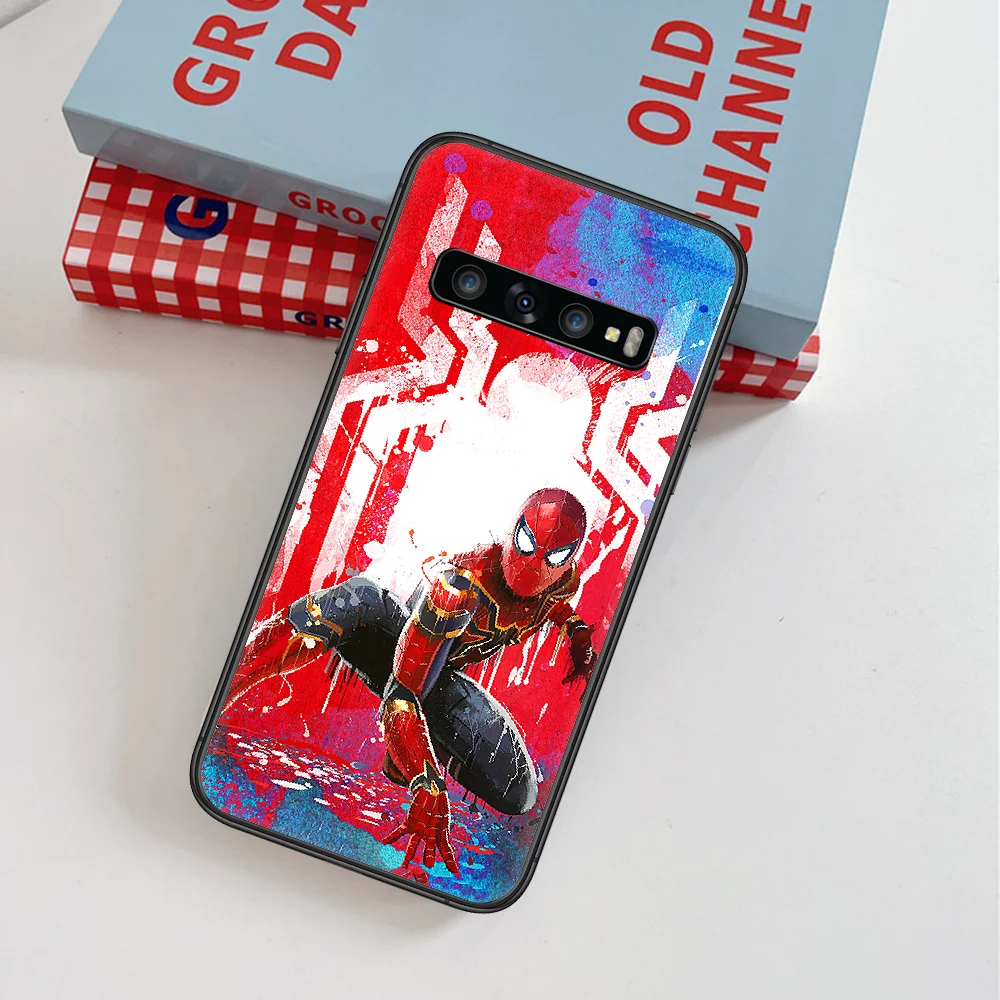

Spiders Man Super Hero Phone Case For Samsung Galaxy Note S 8 9 10 20 Plus E Lite Uitra black Cell Silicone Cover 3D Funda Soft
