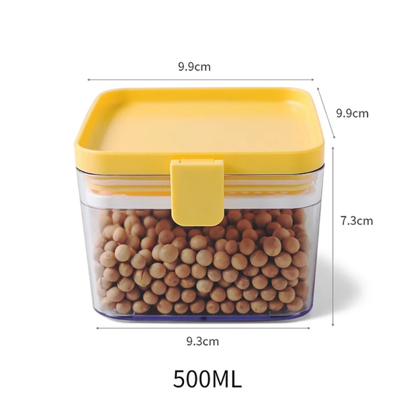 

Household Food Storage Box Plastic Clear Container Set With Pour Lids Kitchen Storage Bottles Jars Dried Grains Tank
