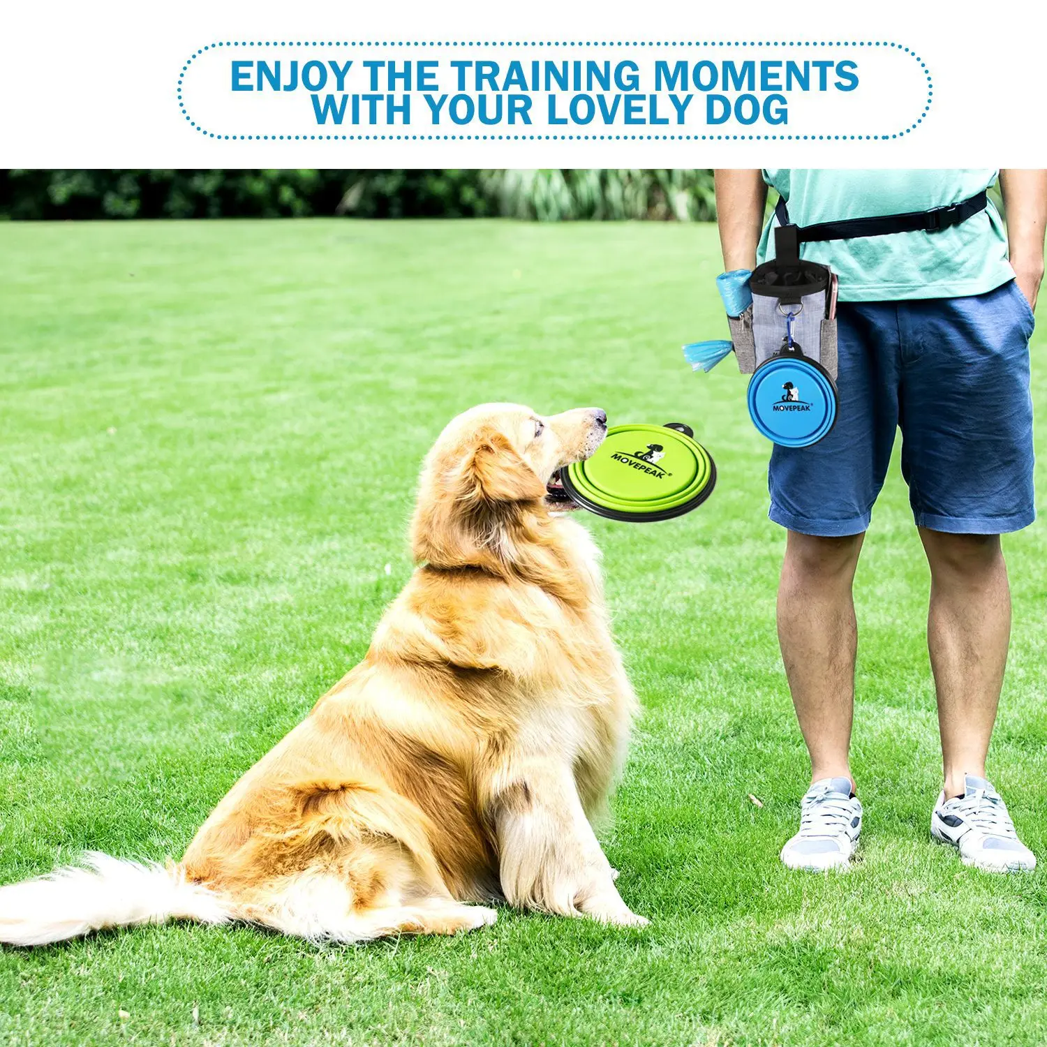 

Portable Dog Training Treat Bag Dogs Built-In Poop Waist Pouch Pet Snack Food Pocket Dispenser Outdoor Walking Waterproof Pouch