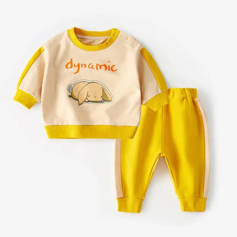 

Новый милый свитер для маленьких мальчиков и девочек, костюм из 2 предметов для детей 1 года, спортивный костюм, Детская осенняя одежда с длин...