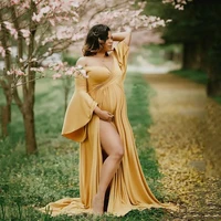 pregnant maternity dresses for pregnancy pregnant flared sleeve clothes maxi gown women sexy shoot photography props clothing