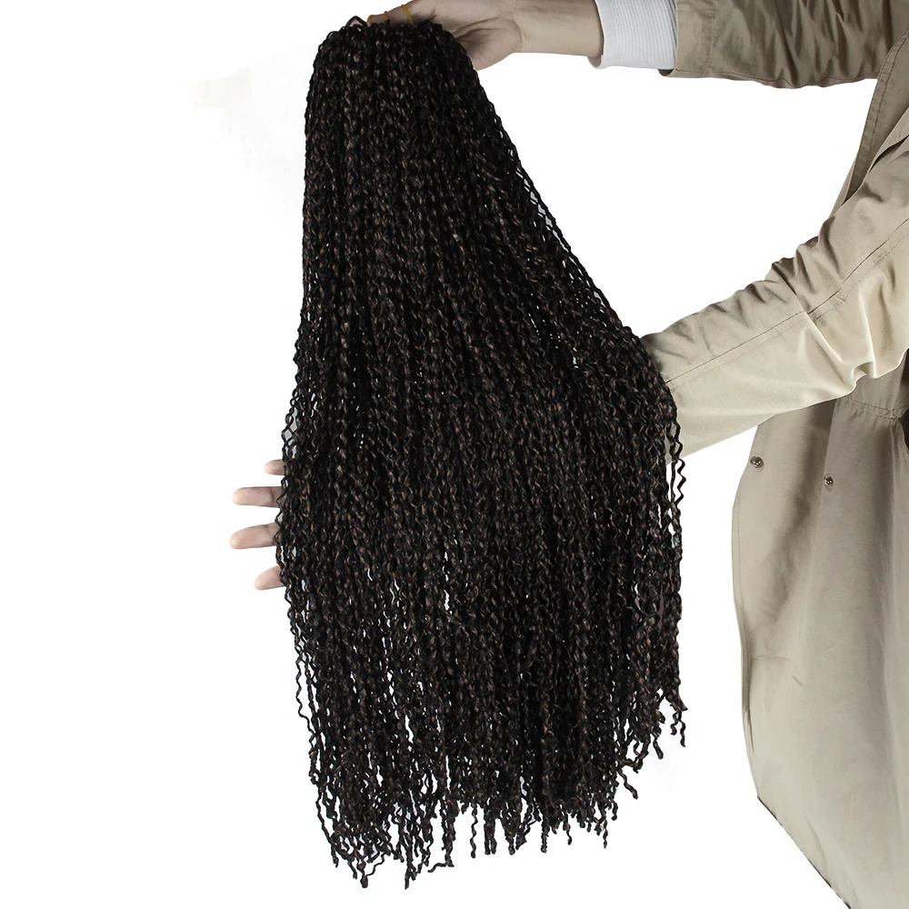 Женские плетеные волосы смешанных цветов 24 дюйма Синтетические микро бокс