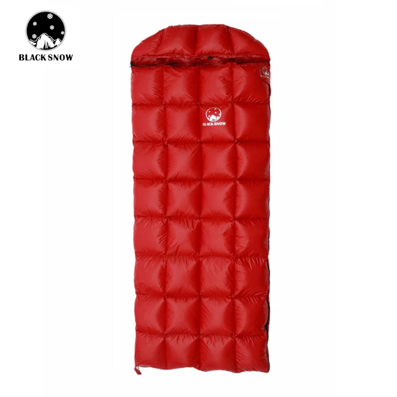 

BLACK SNOW Outdoor camping adult white goose down sleeping bag hat is detachable winter and spring envelope style sleeping bag
