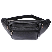 Bolso de cintura de cuero genuino para hombre...