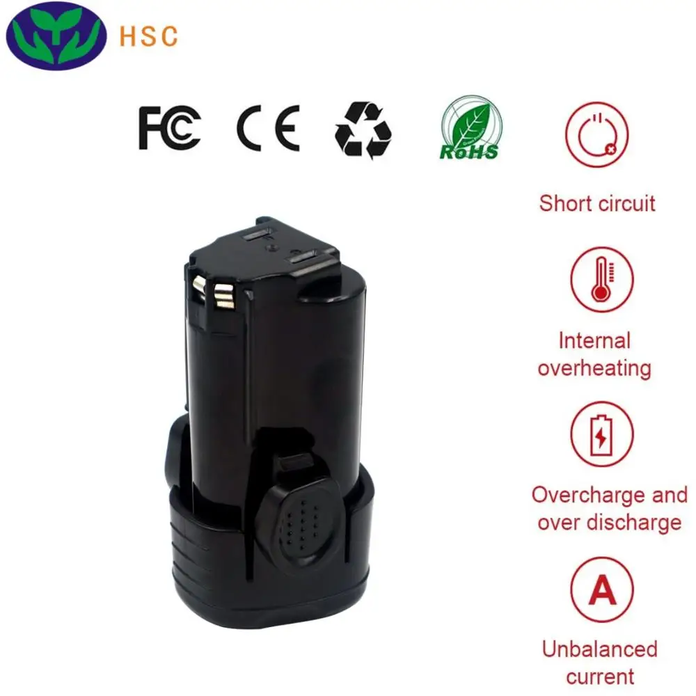 2 шт. 2.0Ah 18650 Батарея пакет BD12C Li-Ion 12V Замена для Black &amp палуба BL1110 BL1310 BL1510 LBX12 LBXR12 -