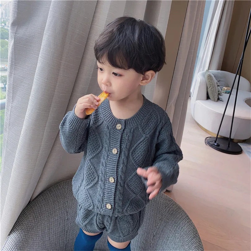Одежда для маленьких девочек вязаная детская одежда Осенний Детский кардиган