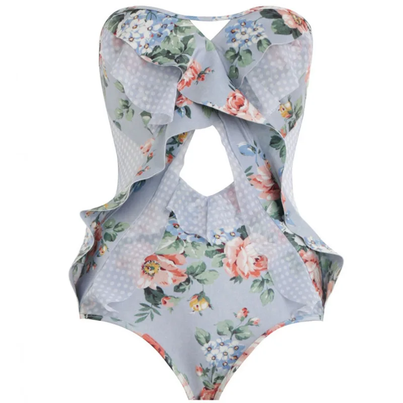 

Swimsuits Woman Swim Suits Monokini Push Up Swimsuit One Piece Women Aussie Fold Lace Sexy Girl Print Polyester
