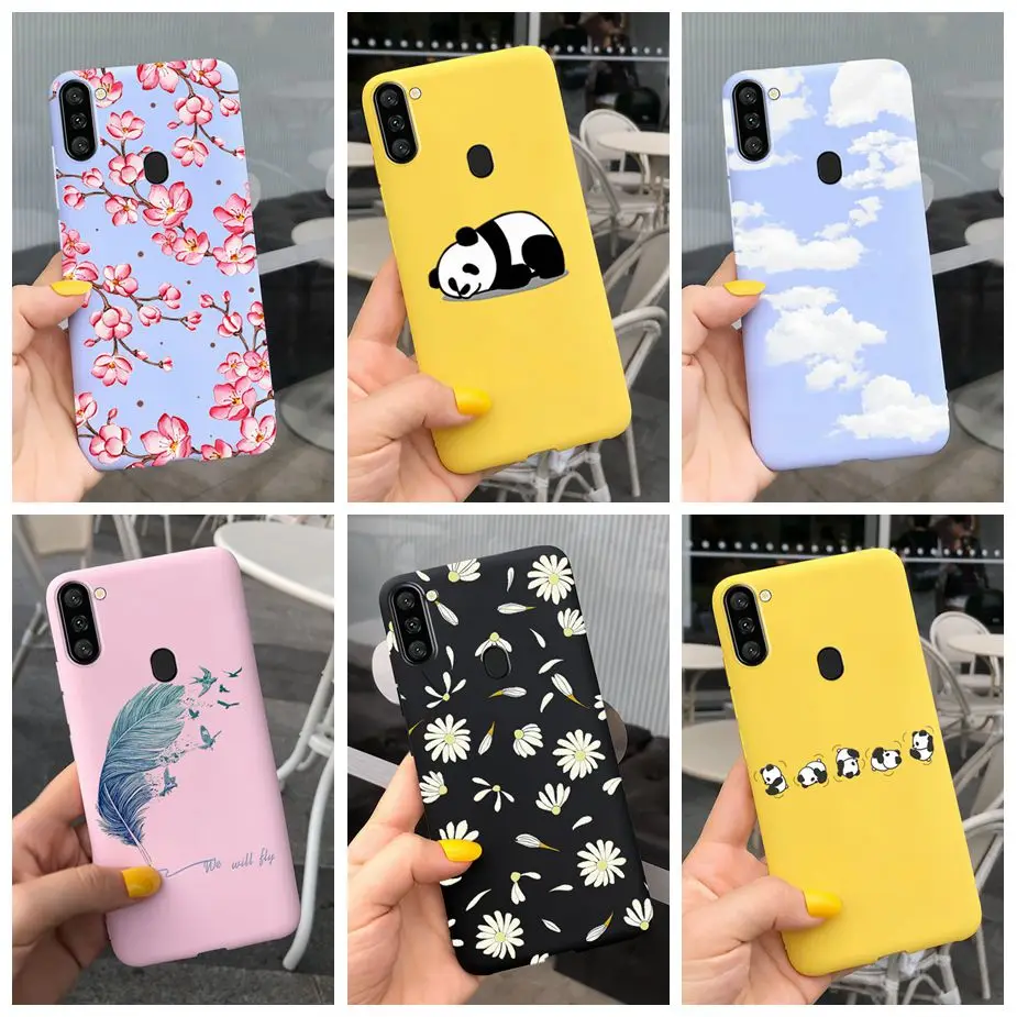 Милый чехол в виде панды карамельных цветов для Samsung Galaxy A11 Case M11 мягкие тонкие гладкие чехлы для телефонов Samsung A11 A115F M 11 M115F Funda