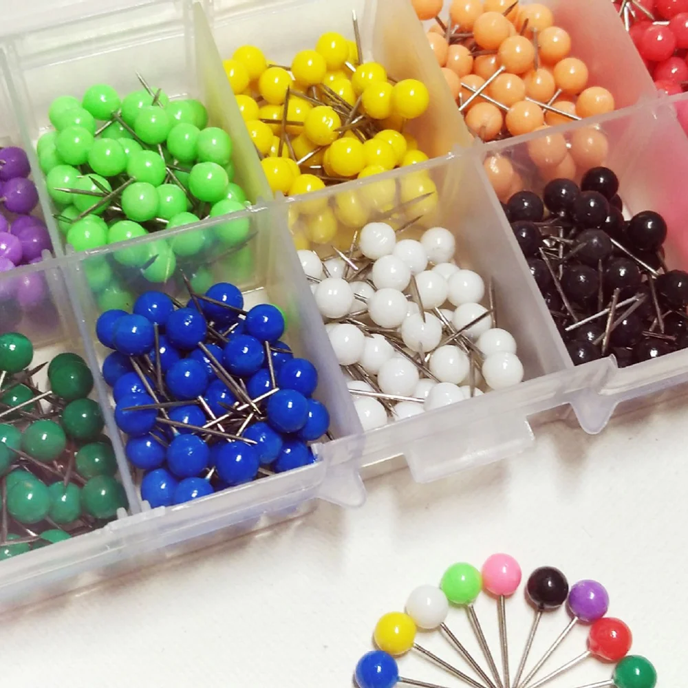 

500pcs Colored Thumbtack Colorful Drawing Pin Push Pin Set for Maps Calendar 10 Different Colors