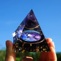 taurus orgone pyramid kit positive energy amethyst crystal sphere with obsidian reiki charged pyramid generator