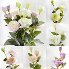 3 головки, искусственный Eustoma, градиент, цветок Lisianthus, Европейский искусственный цветок, Рождество, свадьба, вечеринка, домашняя невеста, Weding, декоративный