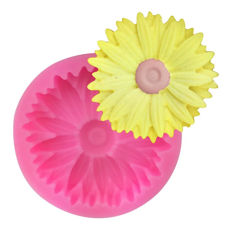 

Sunflower flower, large chrysanthemum shape, fondant silicone mold, baking cake, chocolate dripping decoration mold