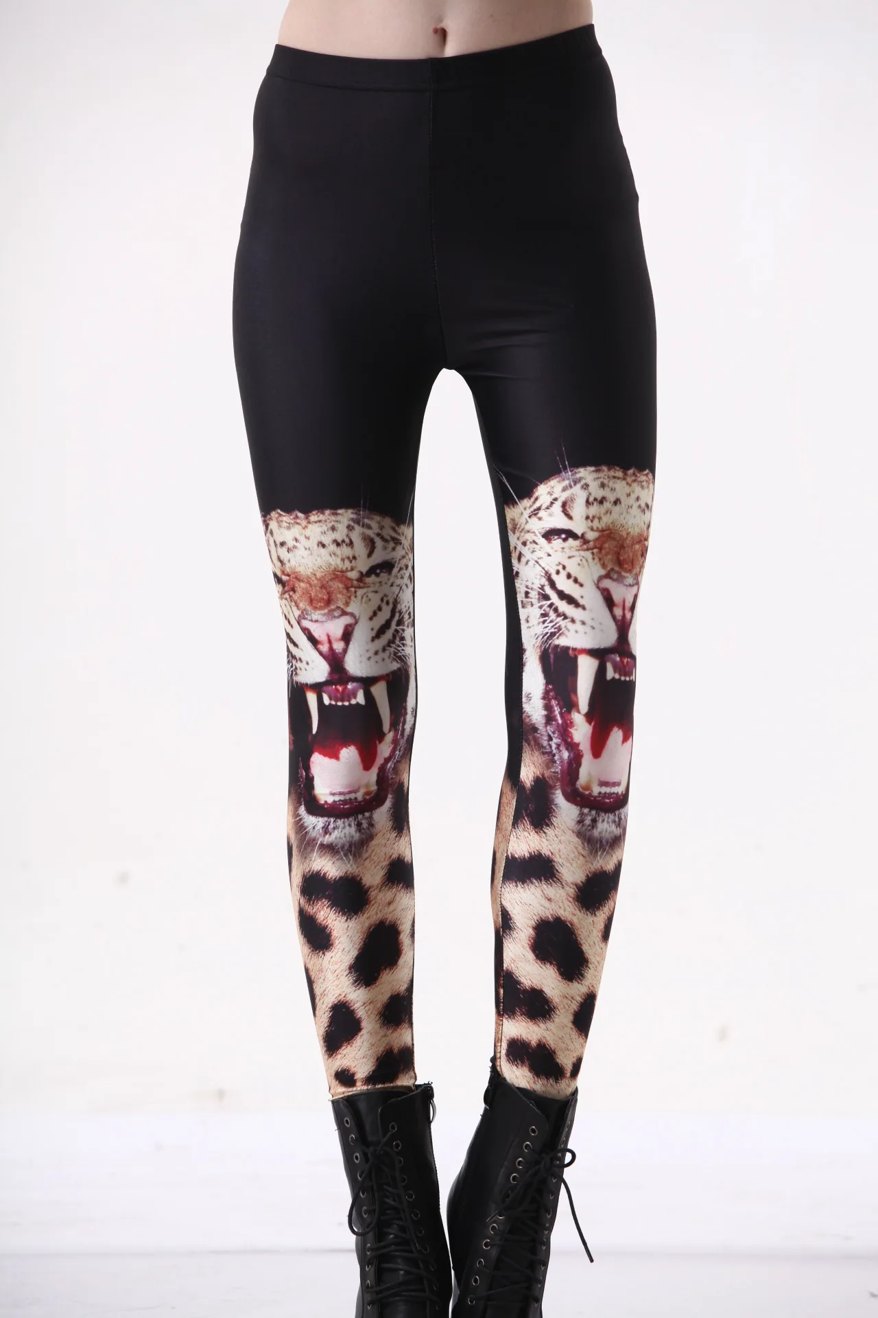 Цифровая печать черный низ голова тигра Сексуальные трусы леггинсы| |