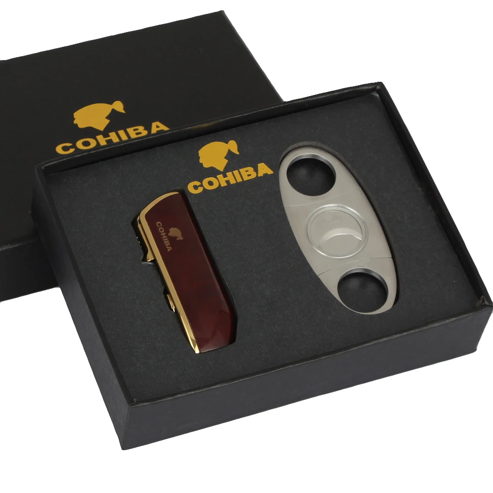 COHIBA резак для сигар Острые Ножницы из нержавеющей стали металлический бутановый