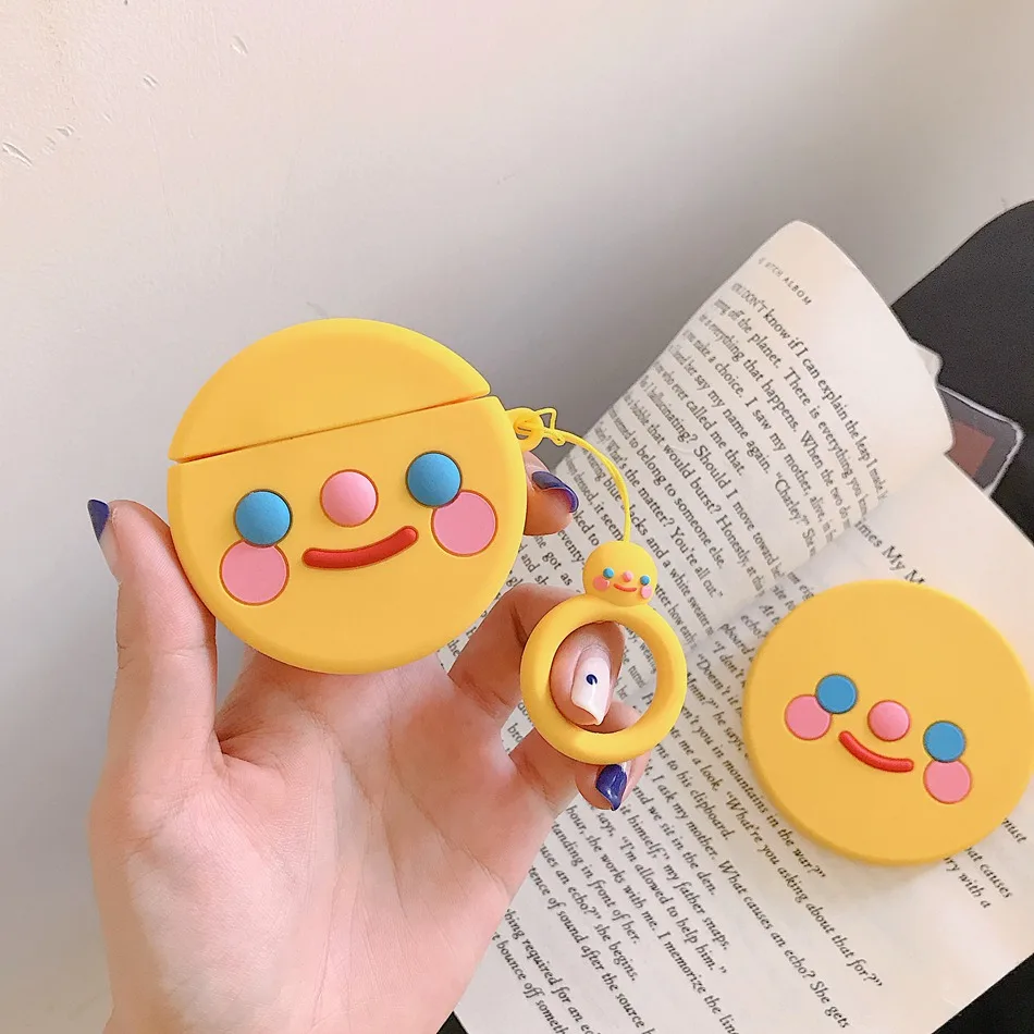 506E Чехол для наушников Airpods 2 чехол силиконовый милый цвет медведь свинья собака чехол для Apple Air pods наушники чехол для наушников кольцо ремешок - Цвет: 506E