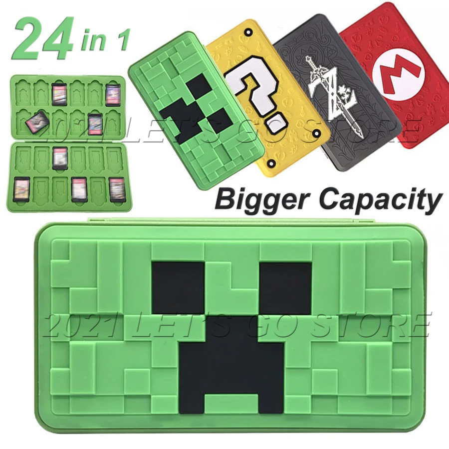 

New 24 in 1 Nintend Switch Game Card Storage Case Magnetic 3D Silicone Cover Box for Nintendo Switch NintendoSwitch Accessories