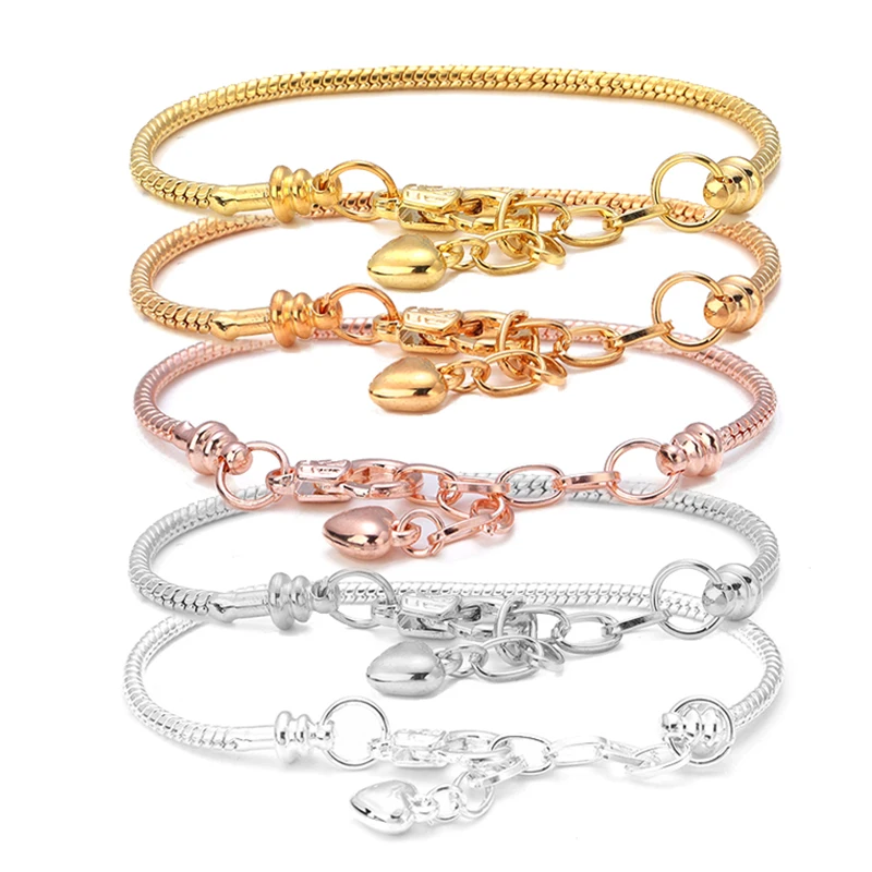 

Dropshipping High Quality Snake Chain Bracelets Fit Original Beaded Bracelet For Women Brand Bracelets For DIY Jewelry Making