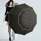 Большой зонт 140 см, складной, двухслойный, для мужчин и женщин, с защитой от ветра и дождя