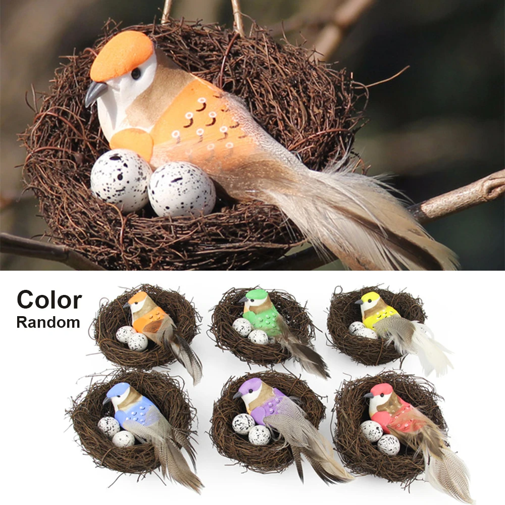 Искусственные Ротанговые Птичье гнездо имитация яиц реквизит для сада DIY