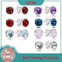 top selling high quality s925 silver pan earrings female round european and american creative round sterling silver earring
