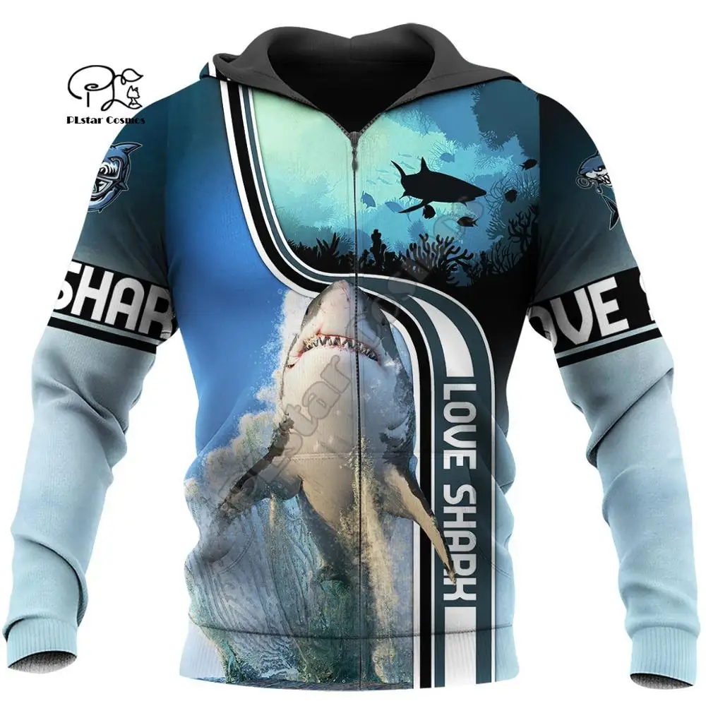 

PLstar Cosmos 3DPrint Love Shark Animal Ocean Harajuku Streetwear Unisex Funny Zip Hoodies/Sweatshirt/Jacket High Quality-a14