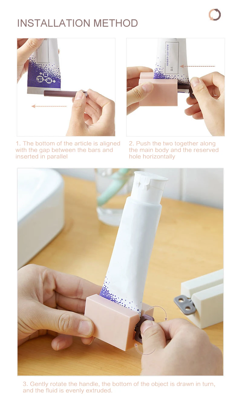 

2/Pcs Bathroom Squeezer Toothpaste Dispenser Cream Tube Squeezing Dispenser Home Bathroom Accessories