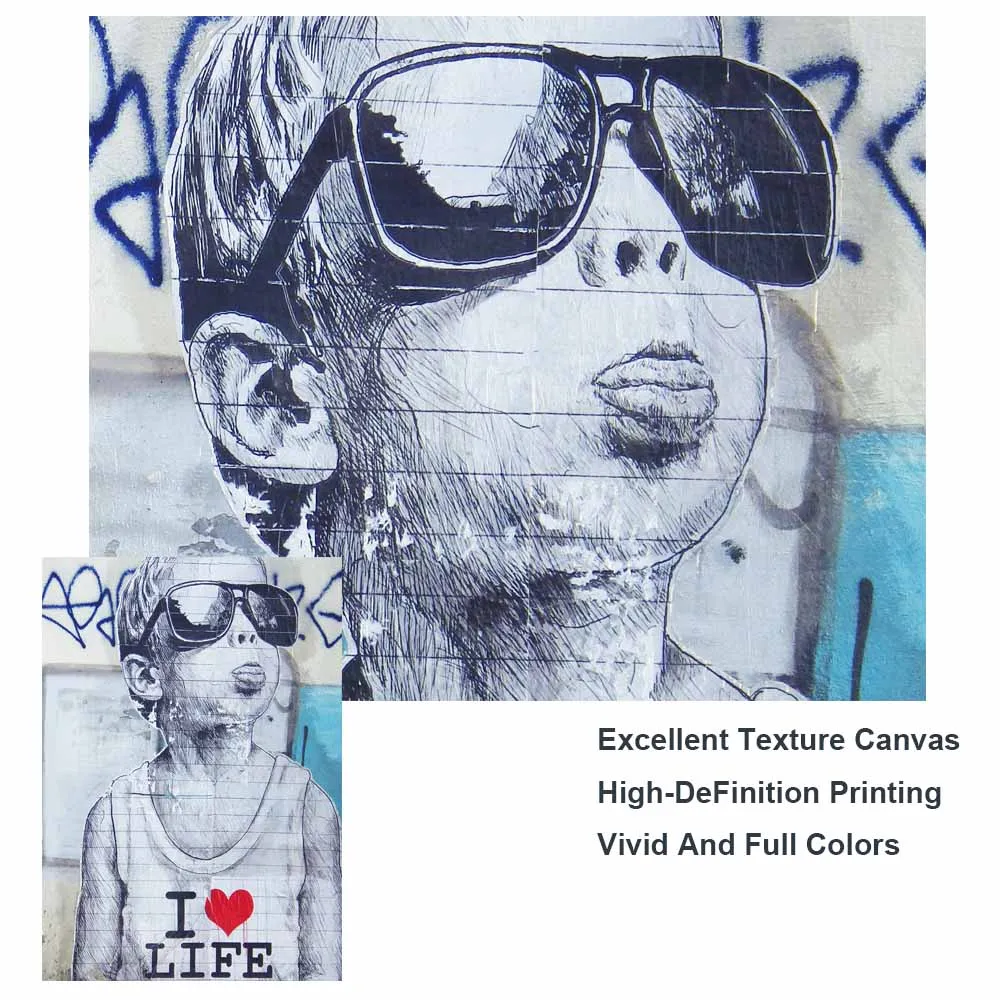 Картины для дома абстрактные граффити на холсте улица мальчика художественные