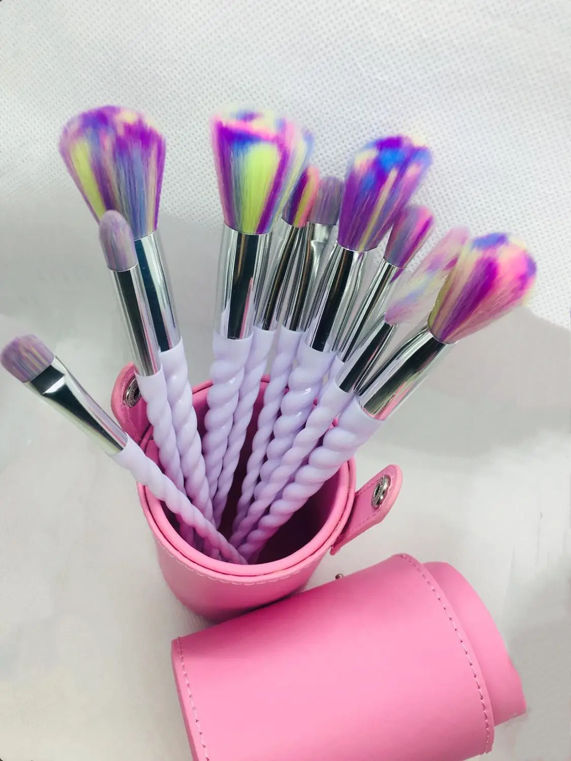 10 шт. набор кистей для макияжа с единорогом косметическая кисть коробкой теней