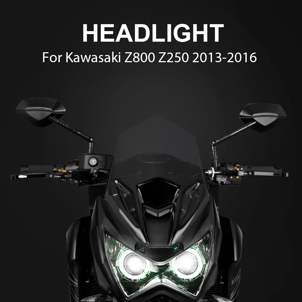 KEMIMOTO для Kawasaki Z800 Z250 Halo Eye HID проектор на заказ головной светильник ABS в сборе Z 250 Z 800 2013 головной светильник