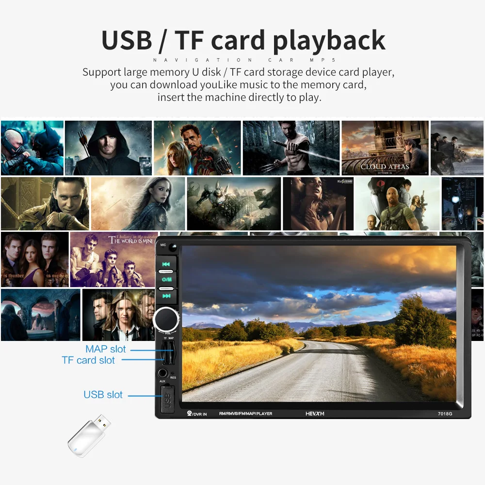 7 дюймовый автомобильный GPS навигатор Android Bluetooth 2 Din Авторадио Универсальный MP5