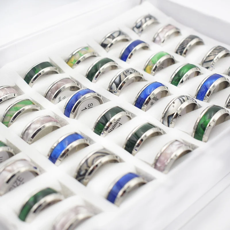 Мужское кольцо в стиле бохо 20 шт. из нержавеющей стали ширина 8 мм ювелирные