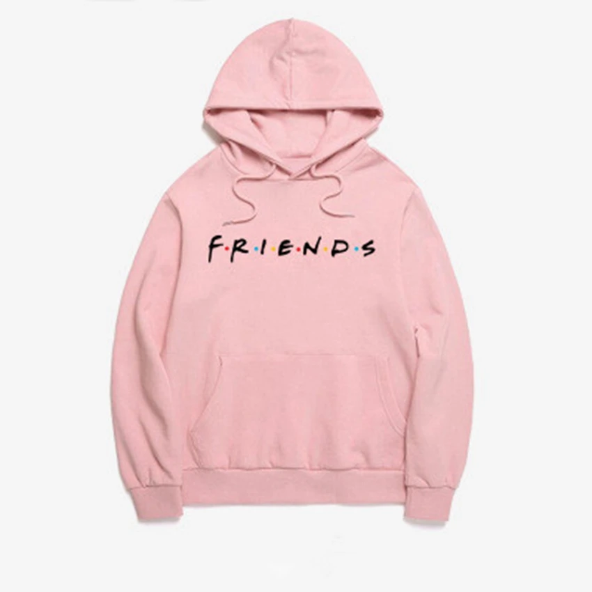 

Winter Hoodies Women Printed Retro Friends hooded Vogue Stitch Gradient Hoodie Stitch Sweatshirt Couple Women Cheap Pullover