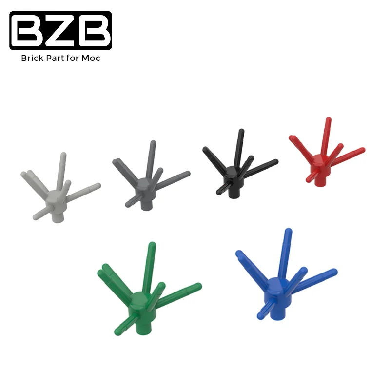 

10PCS BZB MOC DIY Parts 19119 6 Special Inserts Plant Flower Stem with Bar and 6 Stems Building Block Accessories Kids Toys Gift