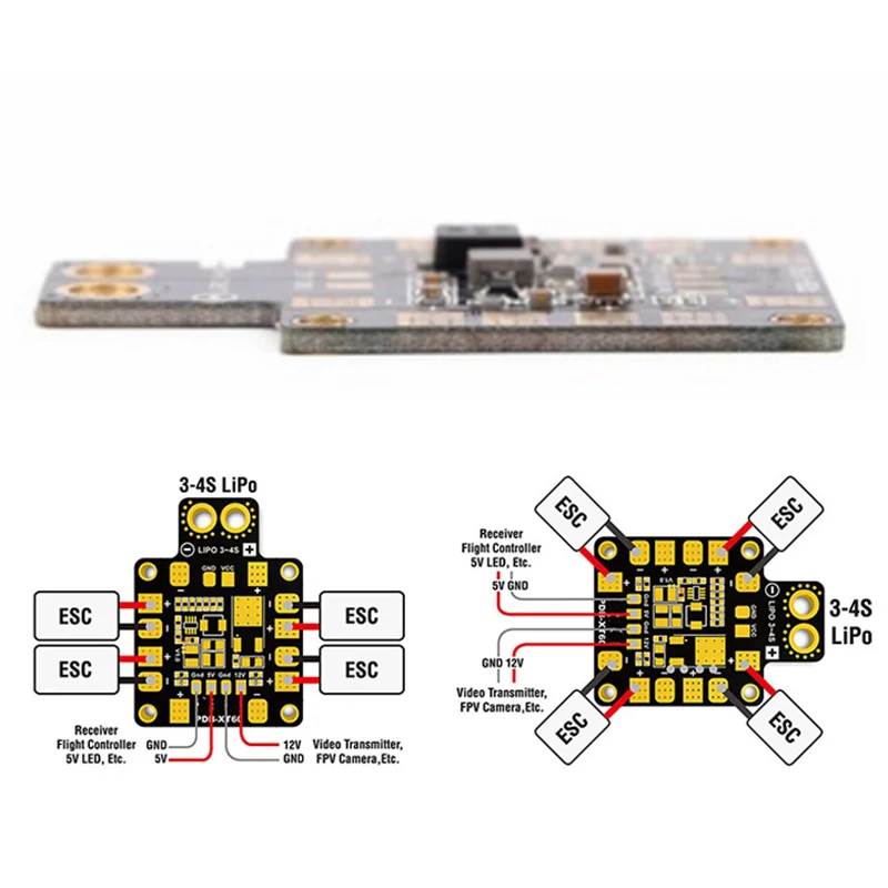 PDB XT60 Мощность распределительная плата BEC 5В 2A 12V 0.5A с штекер набор сделай сам для