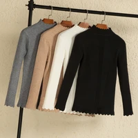 female tops korean fashion clothing outerwear woman jumper clothes 2022 long sleeve top ladies basic knitted pullover blouses