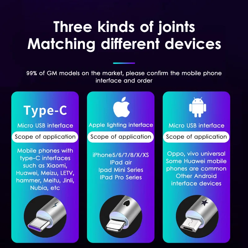 Magnetic Flow Luminous Lighting Data Cable Micro USB Type-C Fast Charging Wire With Indicator Light For Samsung Huawei | Мобильные