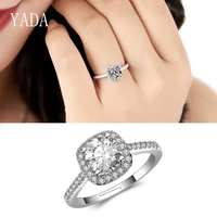 yada gifts classic square cubic zirconia rings for women adjustable silver color ring engagement wedding jewelry ring rg200048