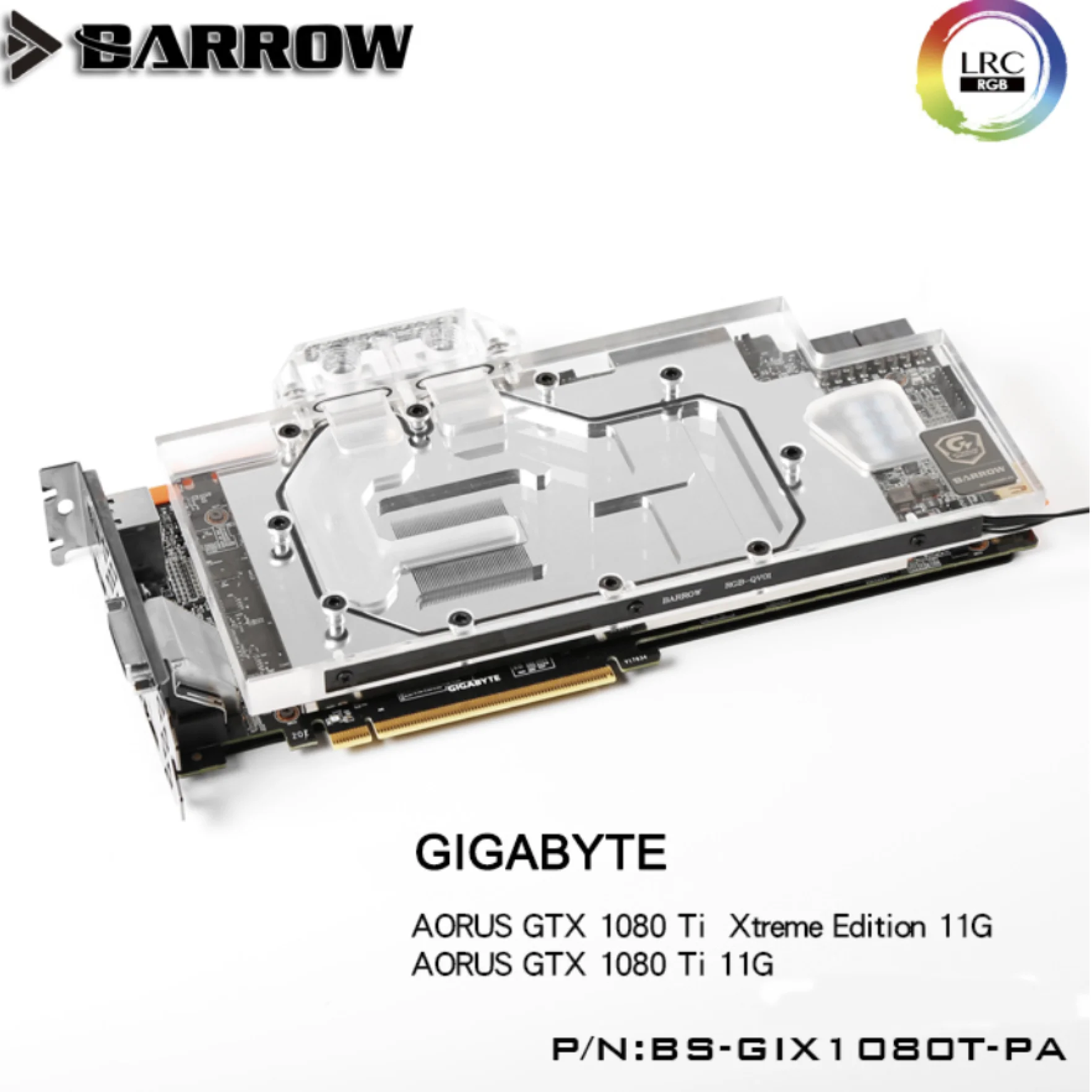 Курган BS-GIX1080T-PA, производительность, Никелированное покрытие 2,0 5v 3pin полное покрытие Графика карты водяного охлаждения блока для Gigabyte AORUS GTX 1080ti Xtreme Edition
