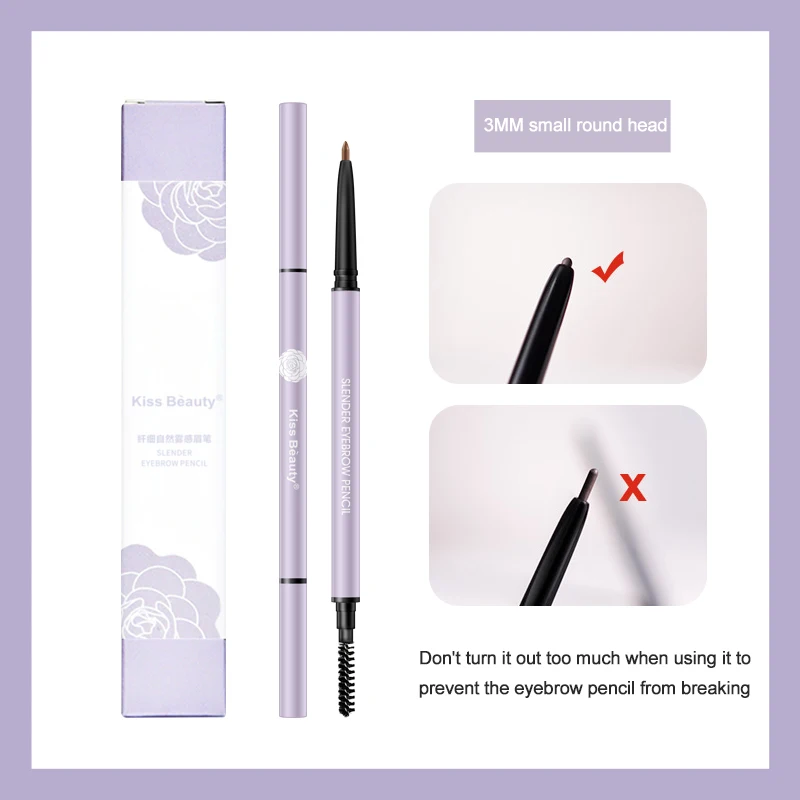 Очень тонкий карандаш для бровей с двойной головкой водостойкий макияж