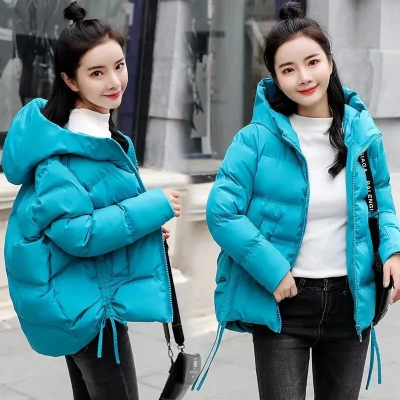 2022 New Thick Warm Parka Casual Bread Service Outwear Winter Parkas Women's Jacket Hooded Short Coat Cotton-Padded Jackets